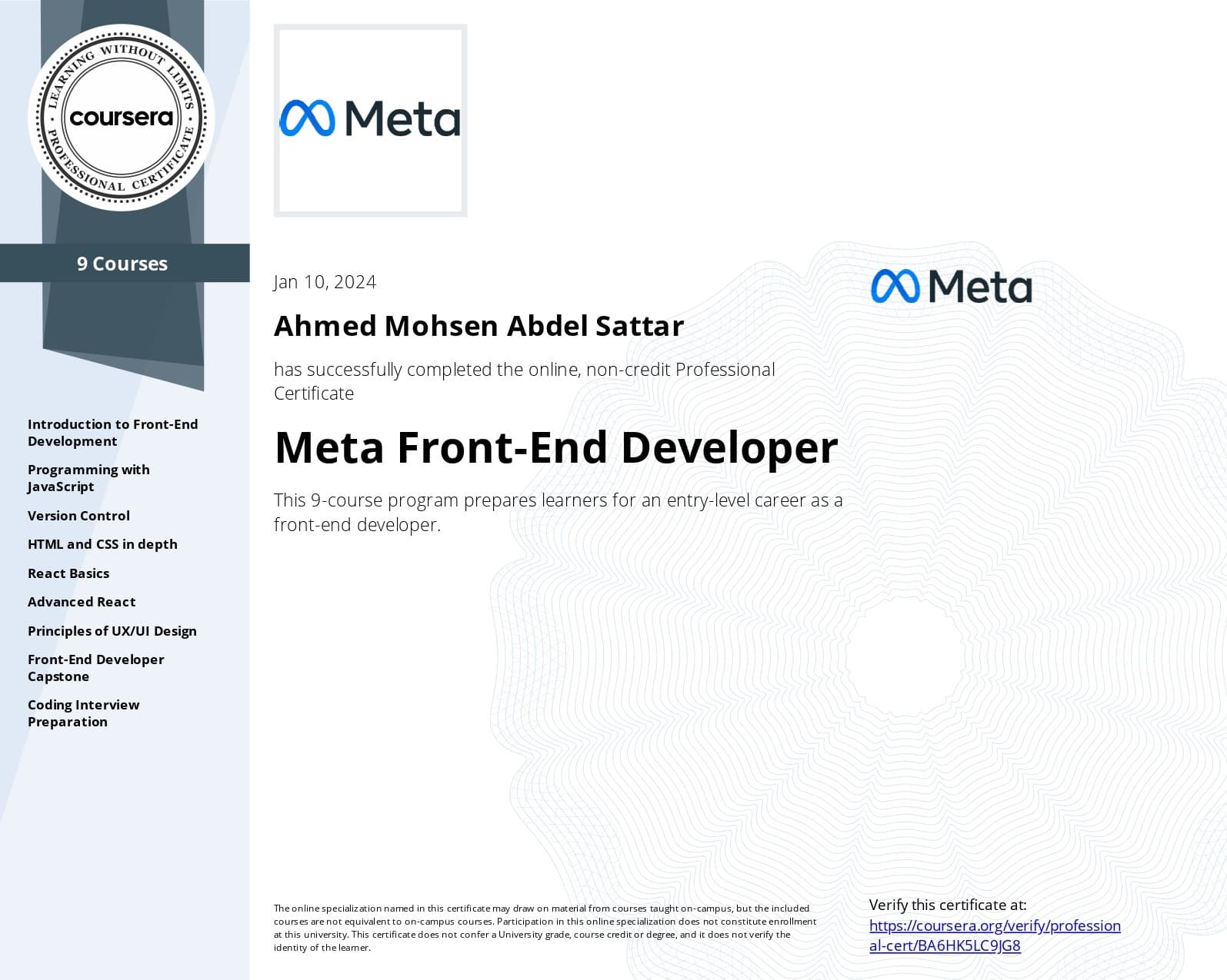 Meta Front-End Developer
